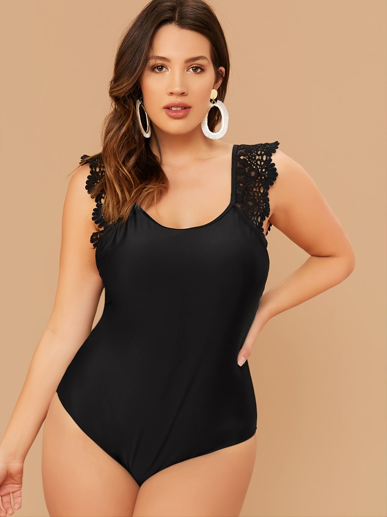  Lace One Piece Bikini Women's High Stretch Swimsuit