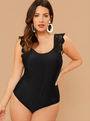  Lace One Piece Bikini Women's High Stretch Swimsuit