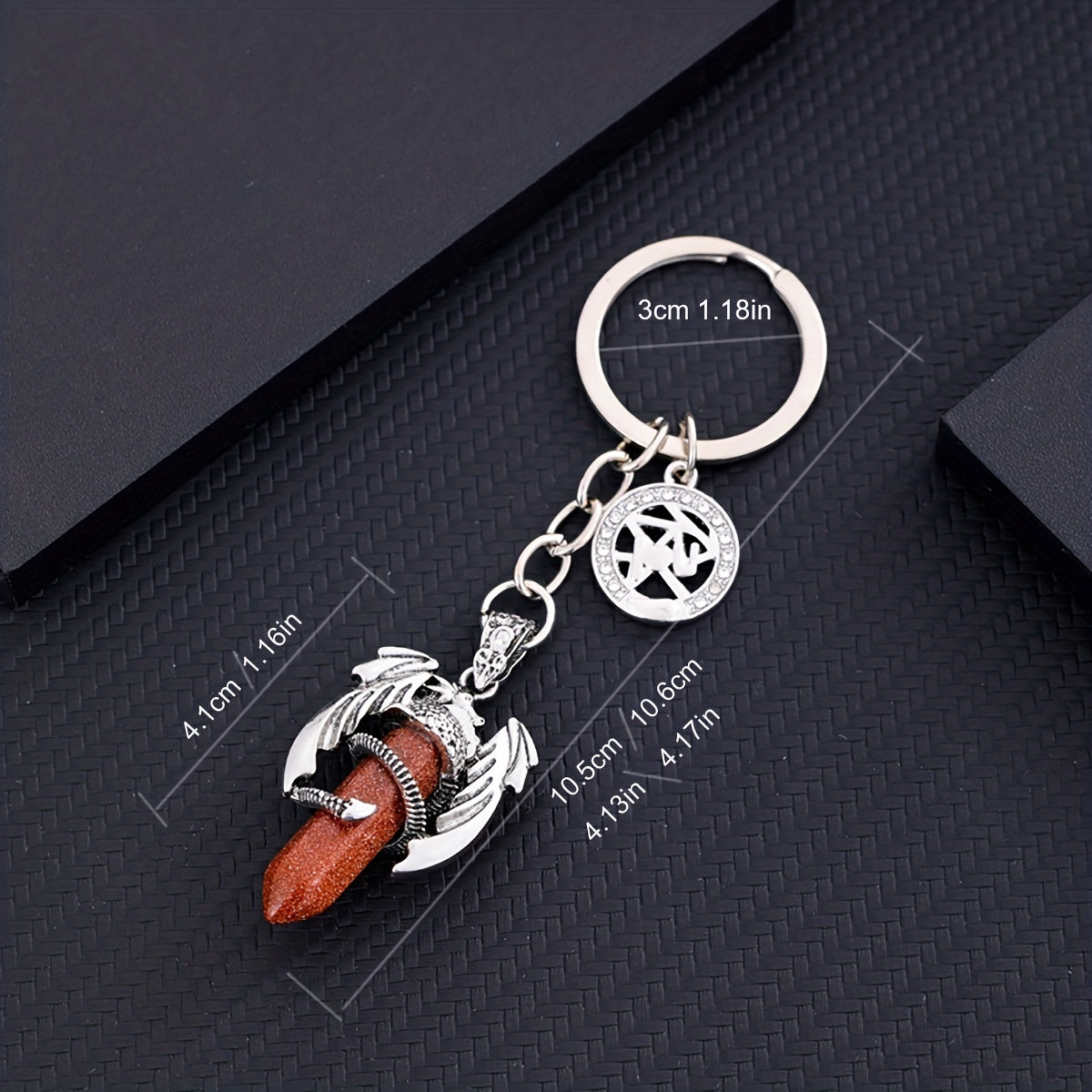 Crystal Bullet Shape Healing Glass Chakra Beads Pendant Keychain