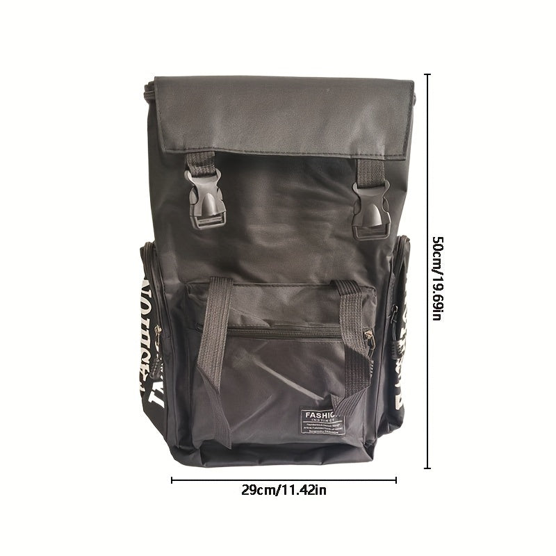 Large Capacity Double Shoulder Backpack with Flap