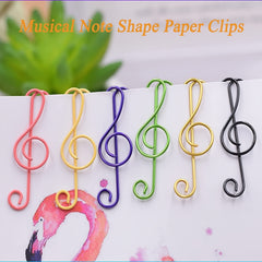 50 pcs Musical Notes Metal Paper Clips for Office and School Supplies