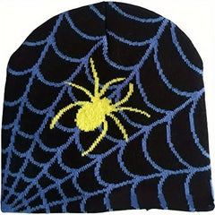 Hip Hop Spider Jacquard Beanie Gothic Unisex Skull Cap Y2K