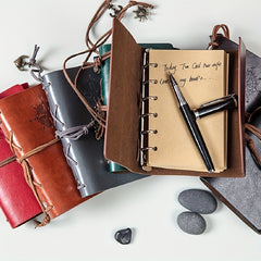Vintage Pirate Notebook Loose Leaf Travel Diary Stationery