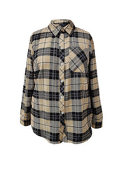  Plaid Print Long Sleeve Button Up Shirt
