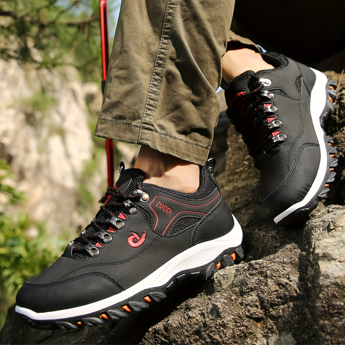 Men's Lace Up Durable Hiking Shoes for Outdoor Activities