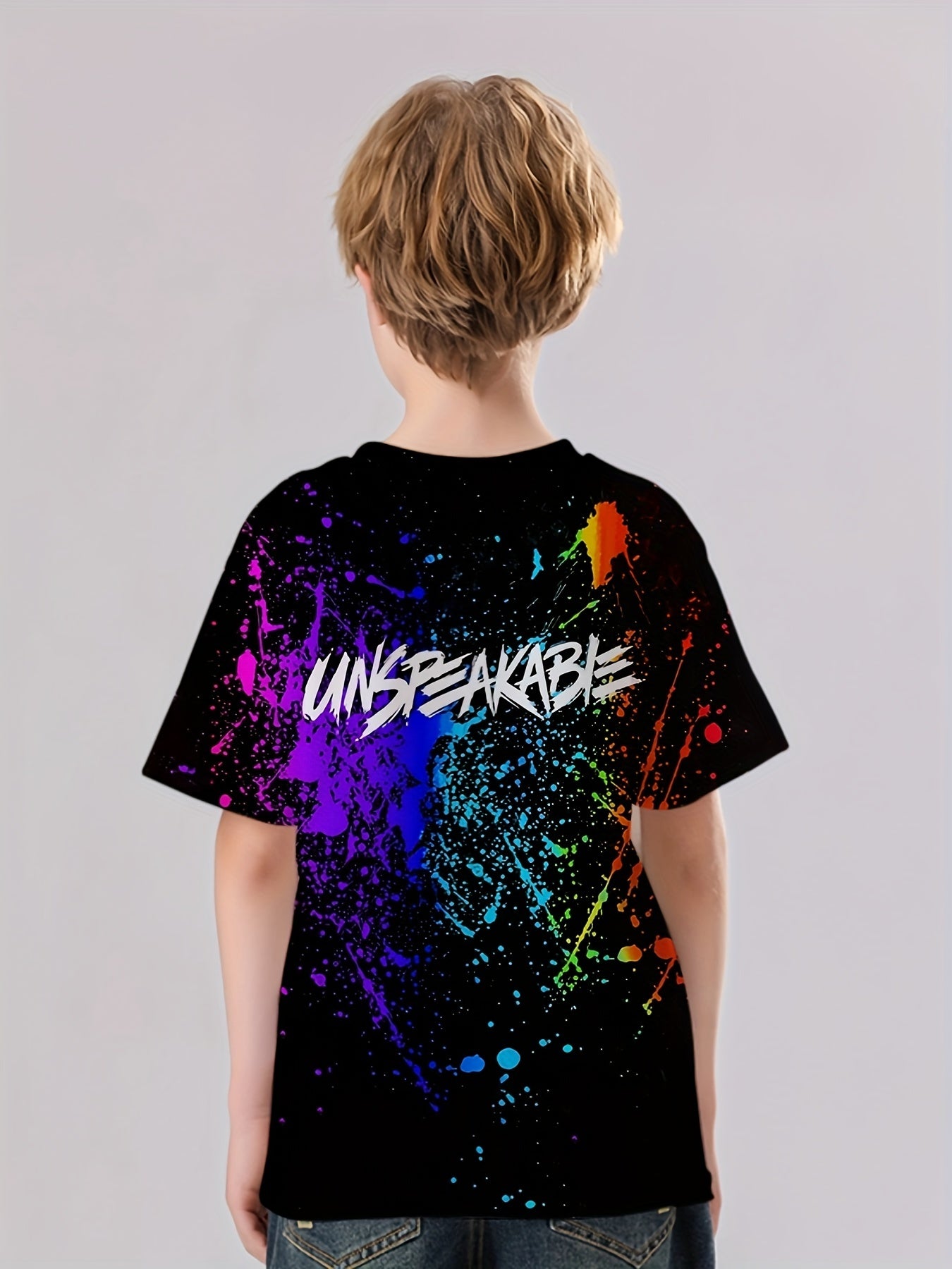 UNSPEAKABLE Print T shirt Casual Short Sleeve Top Unisex Tee