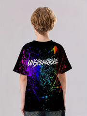 UNSPEAKABLE Print T shirt Casual Short Sleeve Top Unisex Tee