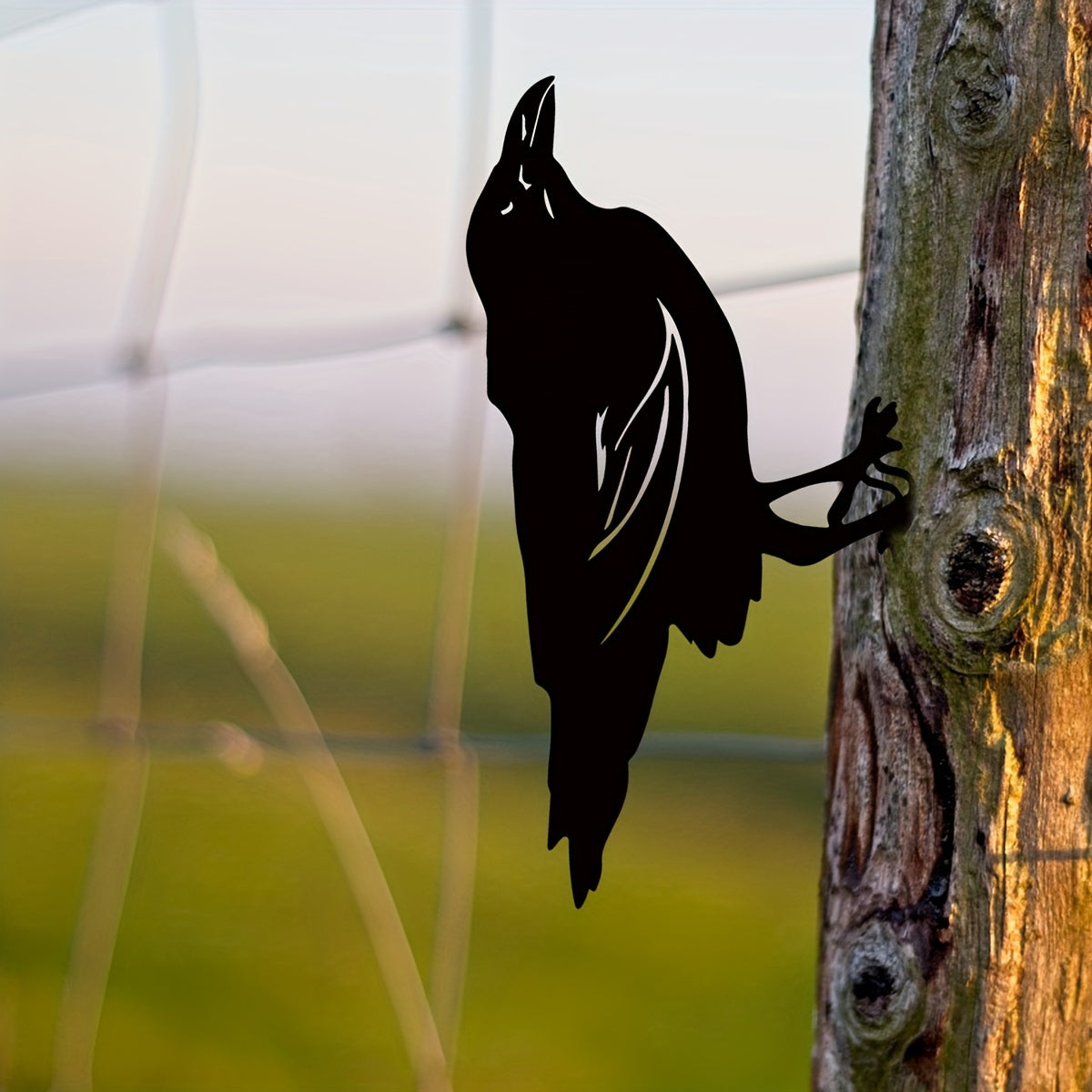 Crow Silhouette Metal Birds Garden Statues Decorative Garden Stakes