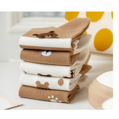 5 Pairs Soft Teddy Bear Ankle Socks Women's Stockings