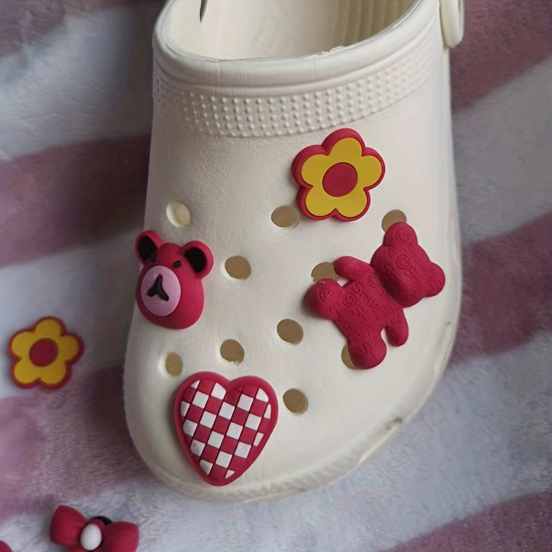 Strawberry Bear Shoes Charm Clogs Shoe Decoration Accessories