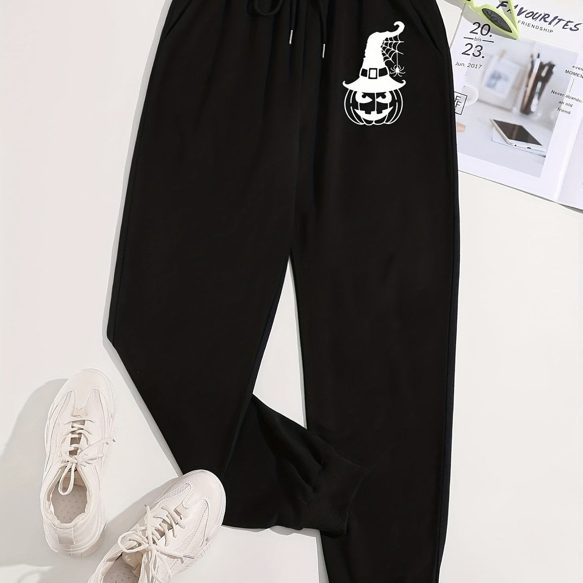  Halloween Pumpkin Print Fitness Pants