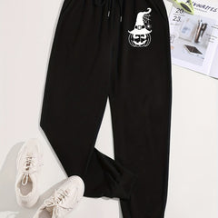  Halloween Pumpkin Print Fitness Pants