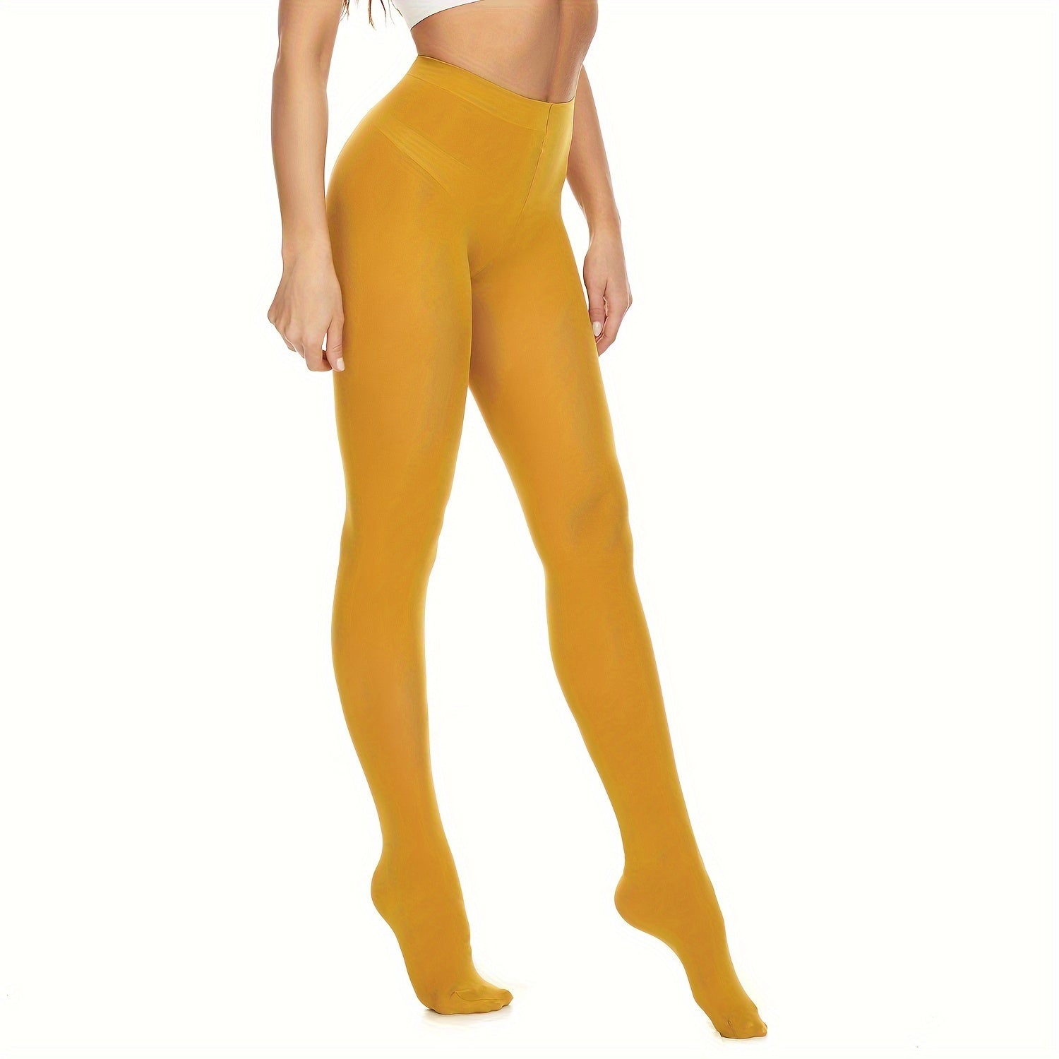 Opaque Elastic Tights High Waist Slim Footed Pantyhose