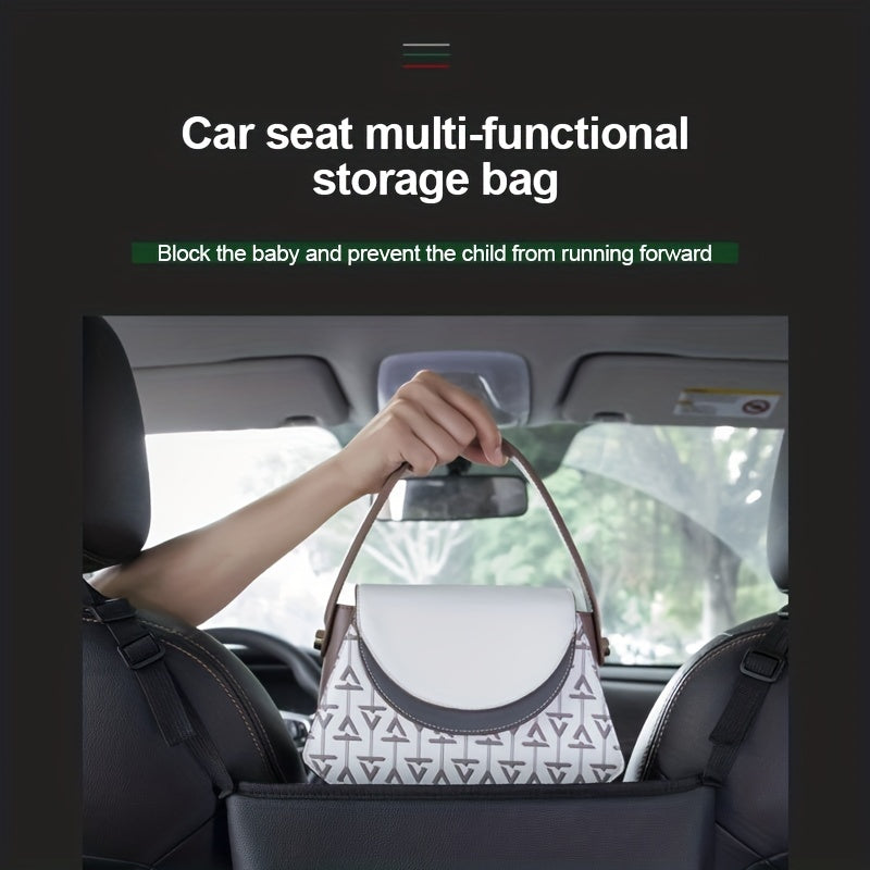 1pc Leather Car Handbag Holders Between Seats Organizer Bag
