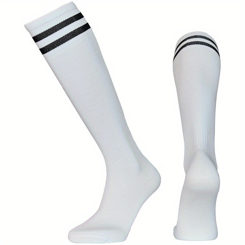 Unisex Over The Calf Athletic Socks Soccer Football Non Slip Sweat Absorbent