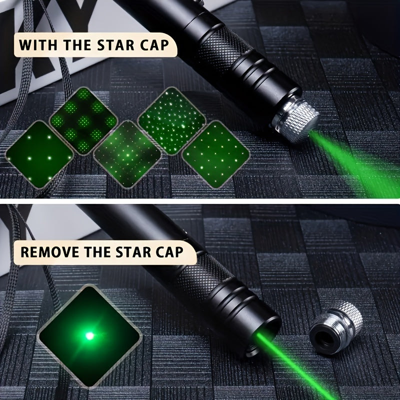Rechargeable Green Laser Pointer Flashlight USB Bright Indicator Pen