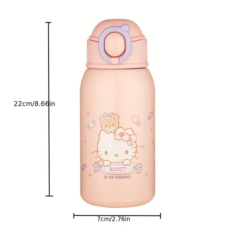 Insulated Water Cup with Dual Cover & Straw - Ideal for School Girls