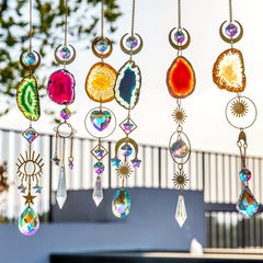 Crystal Agate Sun Catcher for Windows - Hanging Window Decor