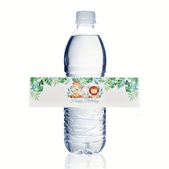 Animal Birthday Water Bottle Stickers 10pcs