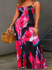  Tie Dye V Neck Maxi Dress