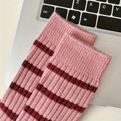 Colorblock Striped Socks Mid Tube Women's Stockings