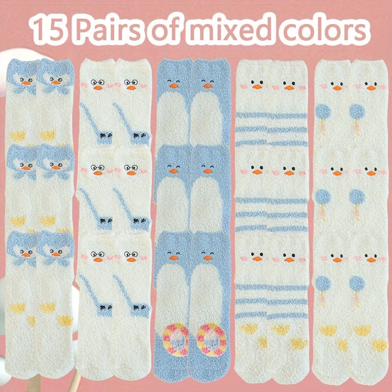 5 10 15 Pairs Cartoon Print Socks Women's Stockings & Hosiery