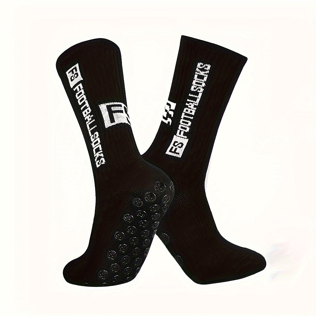 5 Pairs Silicone Dots Non Slip Football Socks Sport Crew Socks