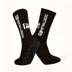 5 Pairs Silicone Dots Non Slip Football Socks Sport Crew Socks