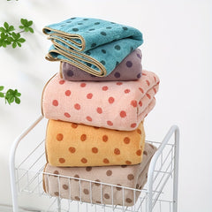 Polka Dot Microfiber Towel Set, 2pcs, Soft & Absorbent