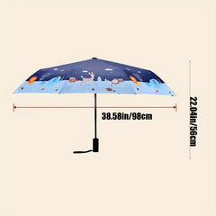 Kids Folding Umbrella Cartoon Print UV Protection Umbrella