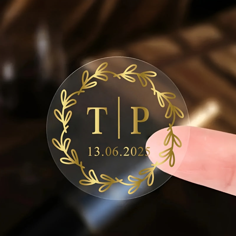 Golden Leaf Stickers Waterproof Self Adhesive Labels - Floral Design