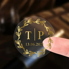 Golden Leaf Stickers Waterproof Self Adhesive Labels - Floral Design