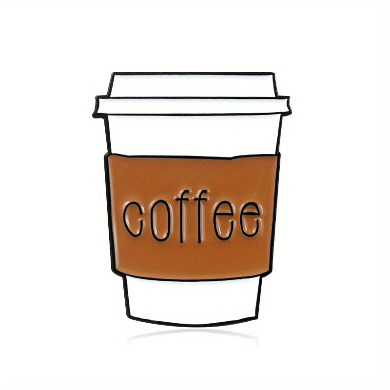 Cartoon Milk Tea and Coffee Cup Brooch Pin for Backpacks Clothing and Hats