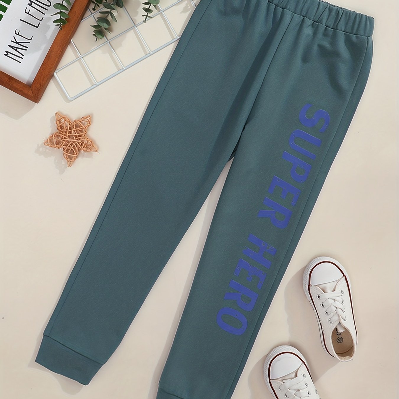 HERO Letter Print Boys Sweatpants Active Jogger Sports Pants
