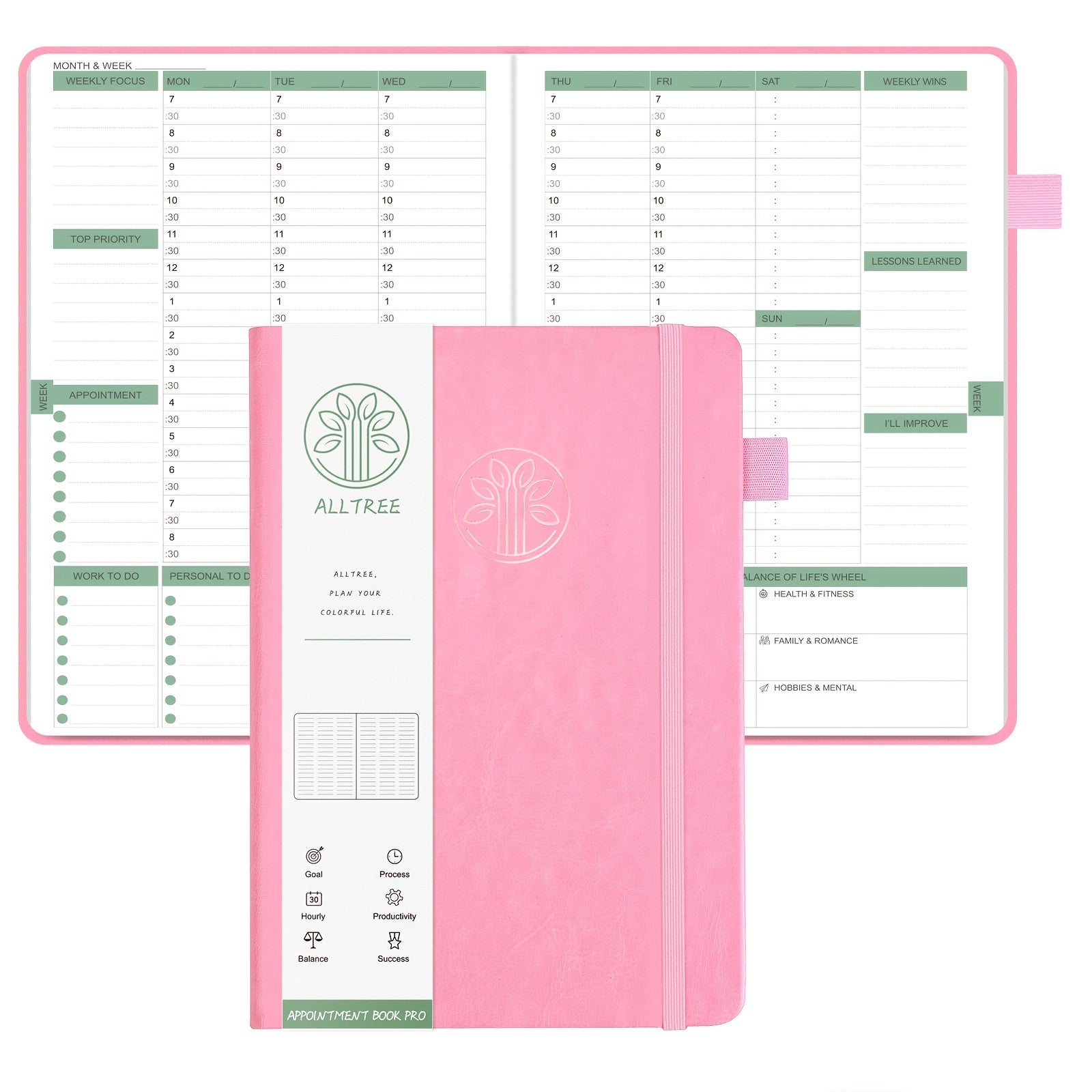 Planner PRO Hourly Schedule Undated 1 Year