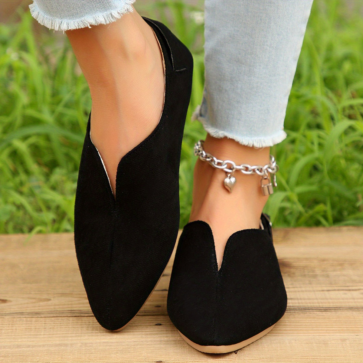 Lightweight Closed Toe Slip On Shoes with Buckle Strap Details