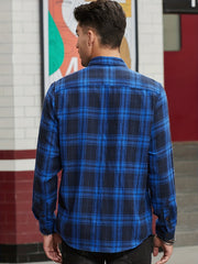 Men's Plaid Lapel Shirt Long Sleeve Casual