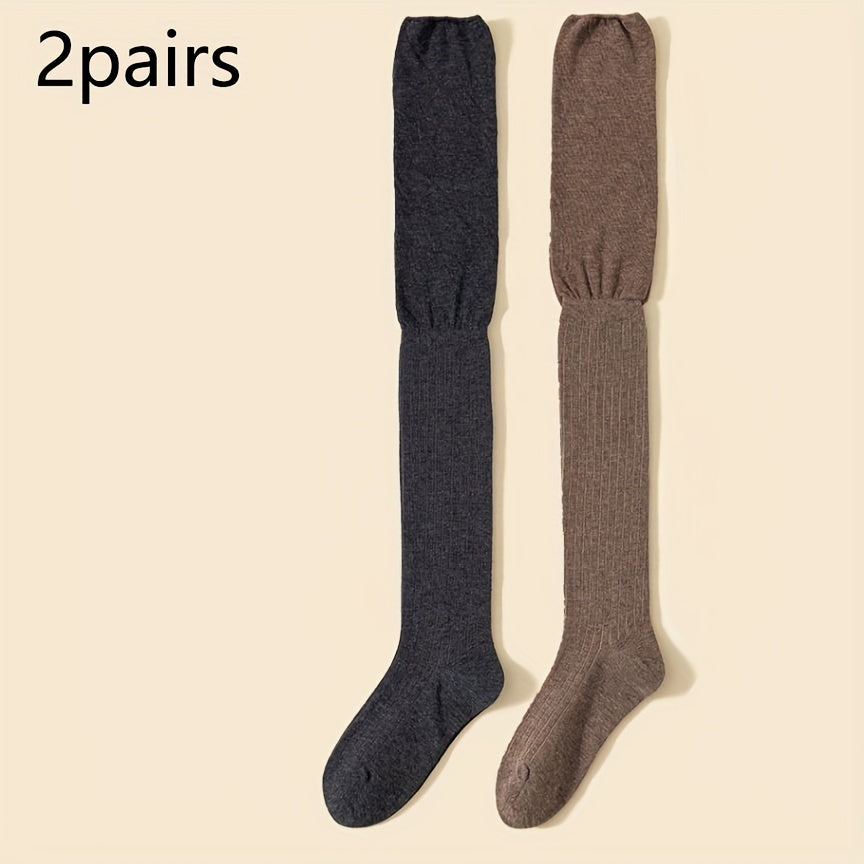 3 Pairs Striped Thigh High Socks Women's Stockings