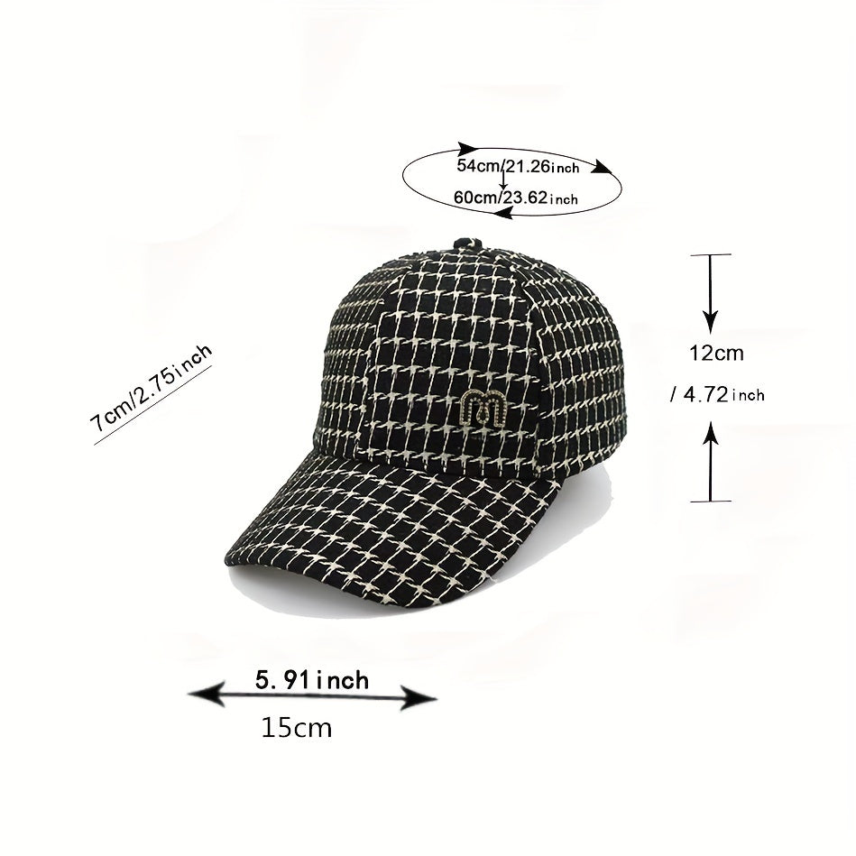 Plaid Pattern Sun Hat Classic Baseball Cap Lightweight Dad Hats For Women