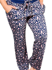  Leopard Print High Rise Drawstring Pants