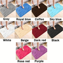 Rose Flower Patterned Bathroom Bath Mat Non-slip Carpet Memory Foam Mat 40