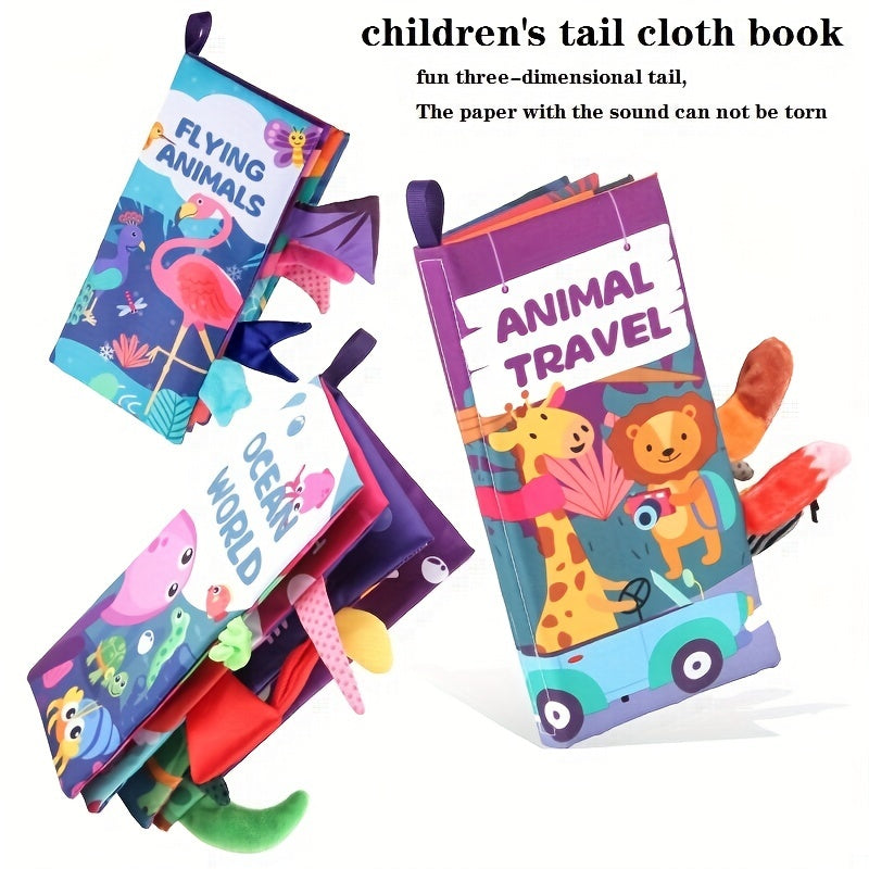 Baby Tail Cloth Book Animal Series Infant Early Education Toy