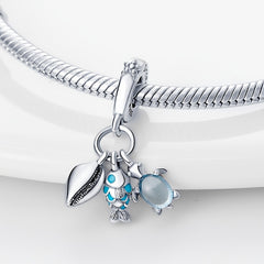 925 Silver Chameleon Charm Bead Pendant for DIY Bracelet