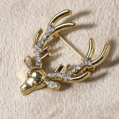 Rhinestone Plum Deer Multifunctional Pin Brooch for Men