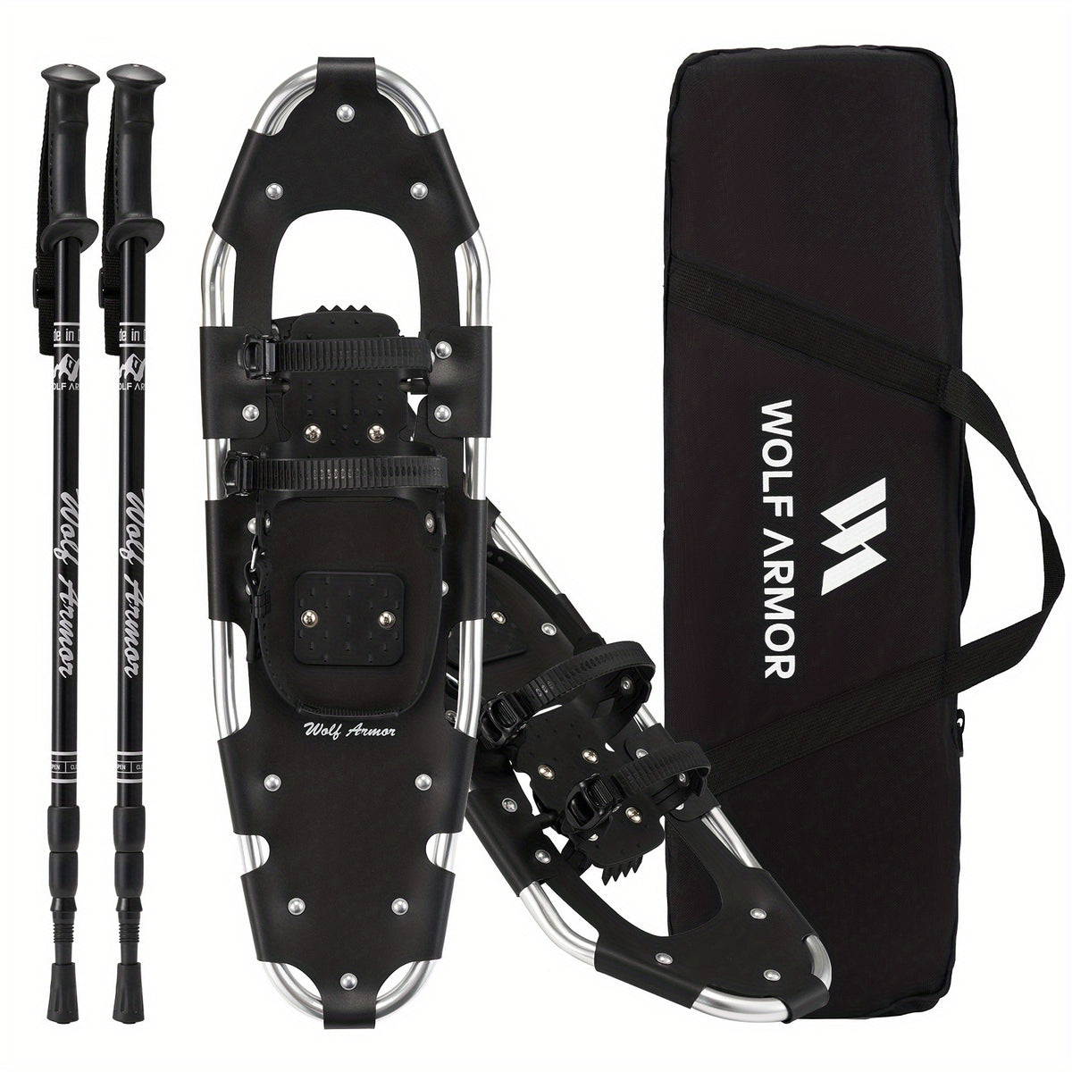 Lightweight Snowshoes Aluminum Snow Shoes w/ Trekking Poles & Bag