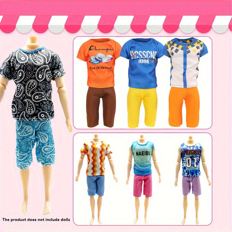 10pcs 11.8in Male Doll Clothing Set Christmas Party Outfits