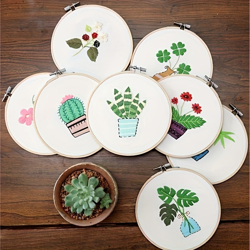 DIY Embroidery Kit Plant Flower Pattern Home Decor
