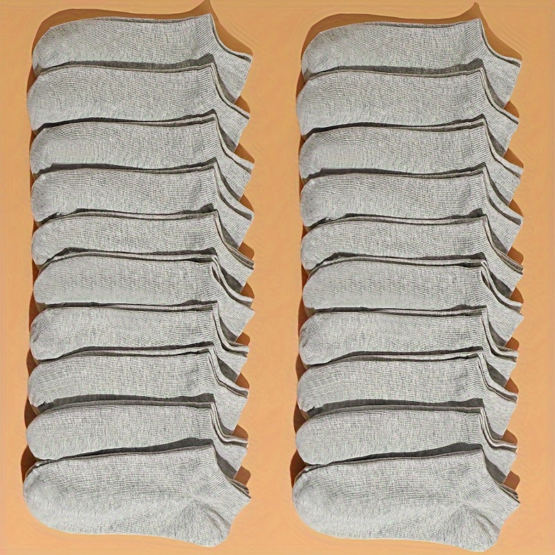 30 Pairs Women's Low Cut Ankle Socks Soft & Lightweight Solid Stockings