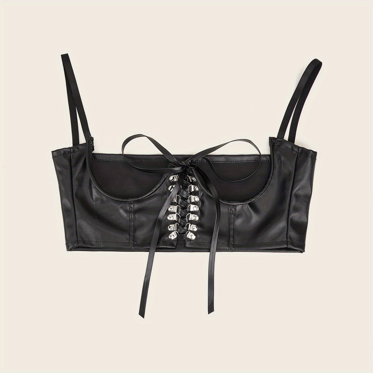 Gothic Lace up PU Suspenders Harness Belt Corset