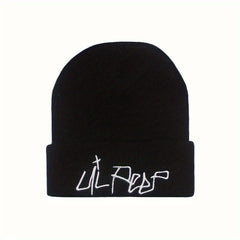 Warm Letter Embroidery Knitted Hat Pullover Beanie